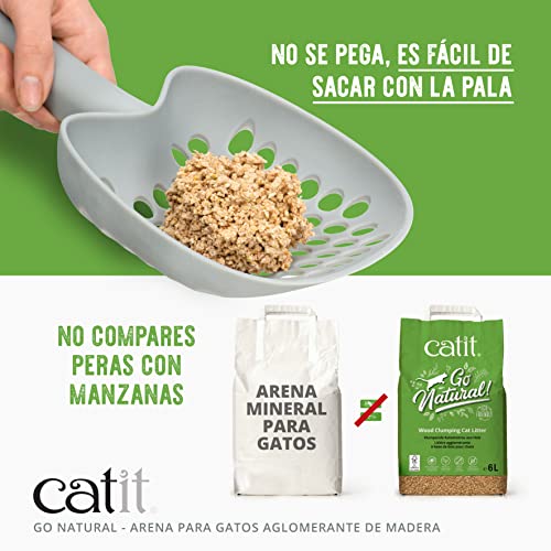 Catit ¡Vaya natural! arena aglomerante de madera para gatos, 1 x 15 litros