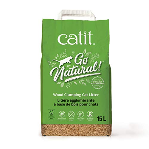 Catit ¡Vaya natural! arena aglomerante de madera para gatos, 1 x 15 litros