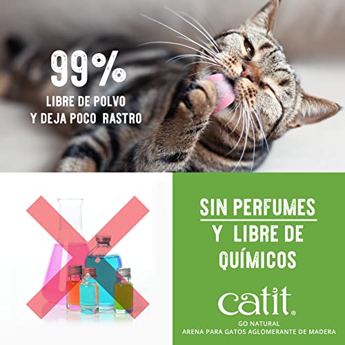 Catit ¡Vaya natural! arena aglomerante de madera para gatos, 1 x 15 litros