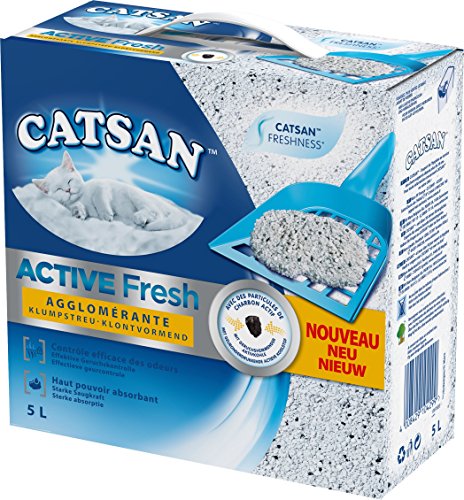 Catsan Active Fresh - Arena aglomerante para Gato – Control de olores – 5 l