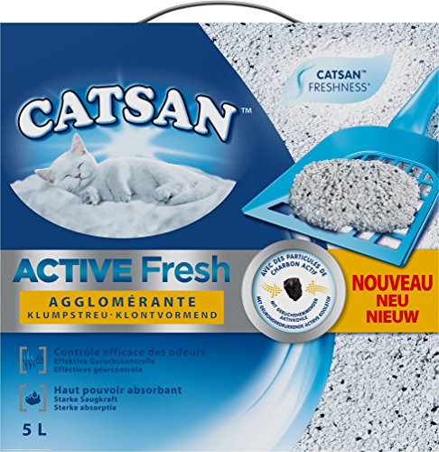 Catsan Active Fresh - Arena aglomerante para Gato – Control de olores – 5 l