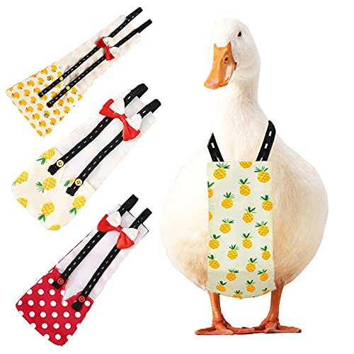 CDIYTOOL 3 pañales impermeables ajustables de pato de pollo, pañales para patitos para mascotas, ropa de ganso, suministros para aves