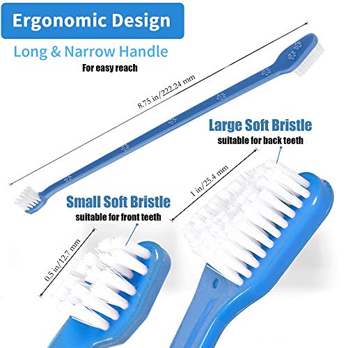 Cepillo de dientes para perros,cepillos de dientes para perros, mascotas,cepillo de dientes de doble cabezal,herramienta de limpieza de dientes para perros Y gatos,elimina la placa y el sarro