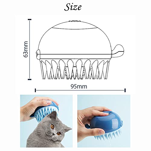 Cepillo de Masaje para Mascotas, 1 Pieza Cepillo de baño para perros y gatos con dosificador de champú, Adecuado para la ducha de perros y gatos de pelo corto o largo