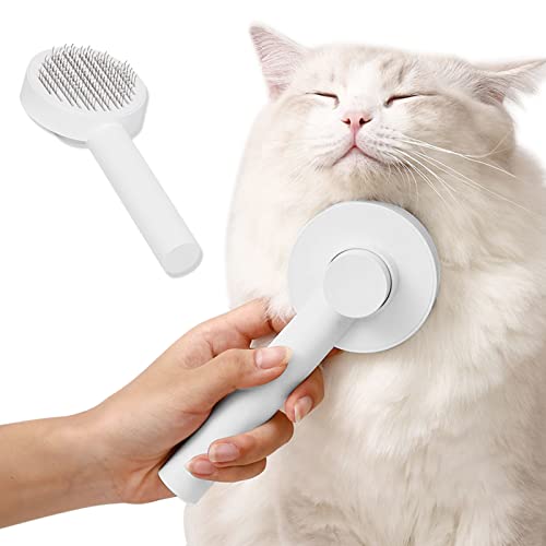 Cepillo para Gatos Perros,Autolimpiante Cepillo Quitapelos Mascotas,Cat brush para Desenredar y Peinar el Pelo de las Mascotas, Quitar el Exceso y Muerto de Pelo, No rascará la Piel