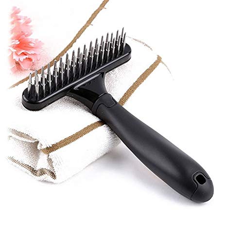 Cepillo para mascotas Caniche del perro casero y estética Rake - Acero inoxidable deshedding Dematting Rastrillo cepillo del perro preparación del gato herramientas del pelo abiertas Nudos y ampDouble