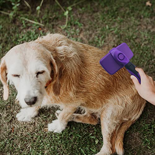 Cepillo para quitar pelo para perros, cepillo para pelo de gato para mascotas de pelo largo y corto, cerdas de alambre suave, herramienta de limpieza automática para quitar la piel, desenredar y desen