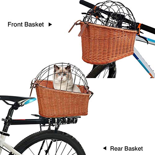 Cesta para bicicleta para perros de la marca Schildeng, cesta para bicicleta trasera para gatos y perros de hasta 25 libras