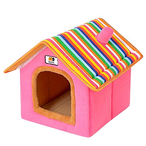 Cesta para Mascotas Hecha de Felpa 5 Colores Diferentes y 4 tamaños - Lavable y a Prueba de arañazos casa para los Perros y Gatos (Style 5, S (33x28x35cm))