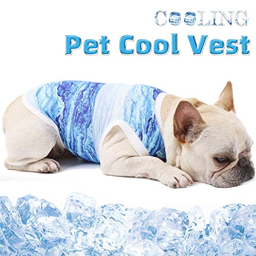 Chaleco de Refrigeración para Perros Ropa de Abrigo Fresca Instantánea para Mascotas Camiseta para Mascotas Camiseta de Verano Chaqueta de Arnés de Malla Transpirable para