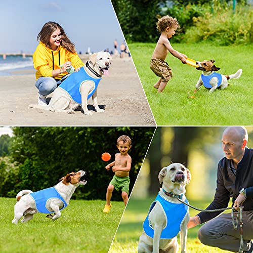 Chaleco Refrescante Perro, Chaleco de Refrigeración para Perro Transpirable, Chaleco de Enfriamiento para Perros con Cinta Mágica para Perros Pequeños, Medianos y Grande (Large)