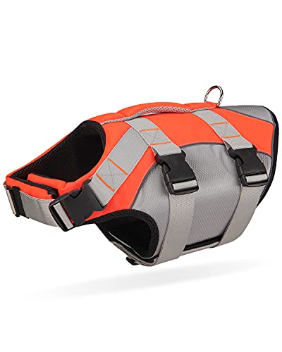 Chaleco Salvavidas para Perro con Flotabilidad Superior y Asa de Rescate Reflectante Chaleco Salvavidas para Mascotas de Verano Chaleco Salvavidas Chaleco Flotador para Perros Natación Naranja M