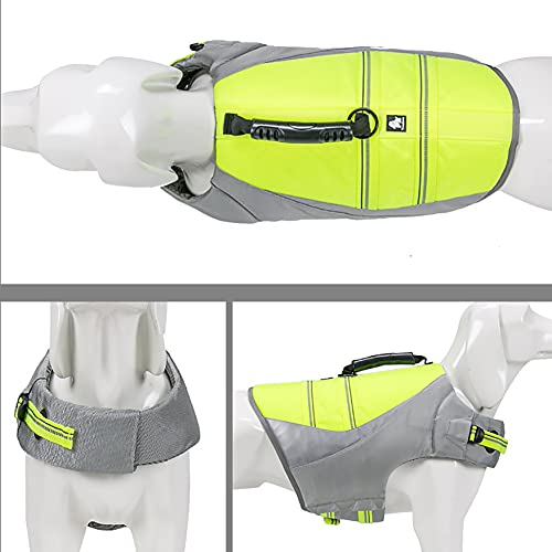 Chaleco salvavidas para perro, traje de baño ajustable para mascotas, ropa de seguridad para perros grandes, medianos y pequeños, color amarillo XXS