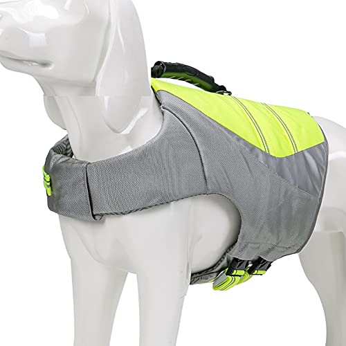 Chaleco salvavidas para perro, traje de baño ajustable para mascotas, ropa de seguridad para perros grandes, medianos y pequeños, color amarillo XXS