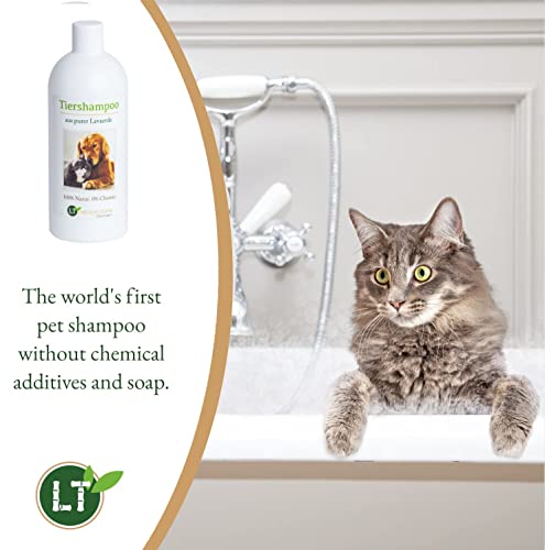 Champú para animales | Orgánico | Libre de químicos y jabones | Hipoalergénico | Contra el picor | Con tierra de lava marroquí original | 500 ml | Para pelos cortos y largos