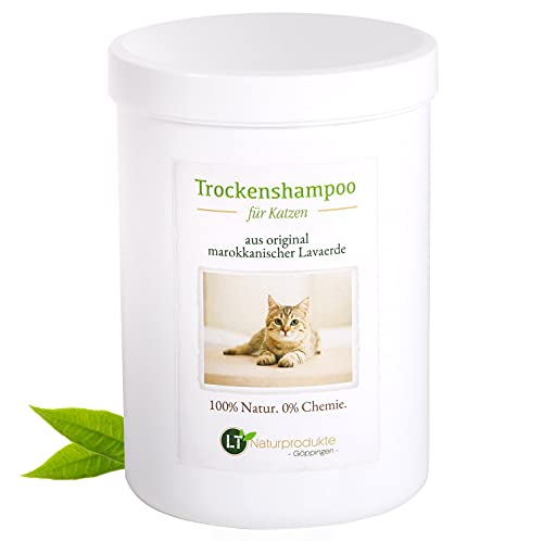 Champú seco para gatos, con polvo de arcilla original marroquí | Vegano y bio | para el cuidado del pelo sin productos químicos | 1 kg