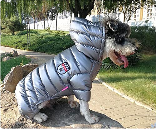 Chaqueta de plumón para perros con capucha para mascotas, ropa cálida para otoño e invierno, mono de cuatro patas, pequeño abrigo para perros, gatitos, sudaderas con capucha, de algodón (16#)