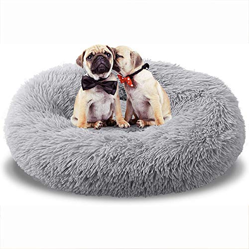 Chenge Cama para perros XL, mullida y redonda, cómoda cama para mascotas, sofá cama para cachorros XXL, cálida de piel sintética para gatos y perros medianos, lavable