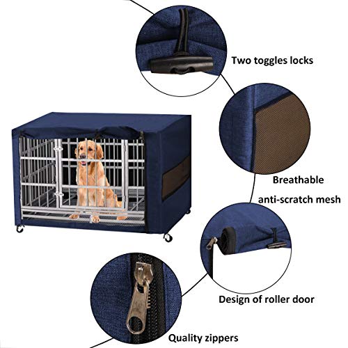 chengsan Cubierta de caja de perro, cubierta de jaula para perros, cubierta de jaula para cachorros proporcionada para protección de cajas de alambre para interiores y exteriores (S)