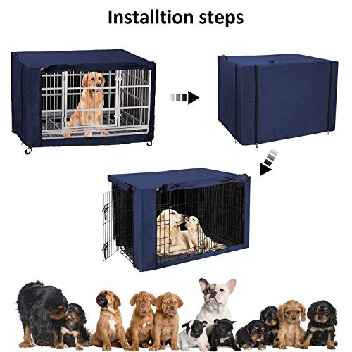 chengsan Cubierta de caja de perro, cubierta de jaula para perros, cubierta de jaula para cachorros proporcionada para protección de cajas de alambre para interiores y exteriores (S)