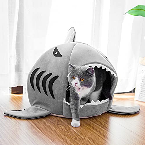 CHENGWANG Mascotas Casa Perros Camas Gato Cojín Cojín Nido Mascotas Forma Sharkmouth Soft Cat Kennel Pad, para Juguetes Accesorios Cueva Productos para Mascotas