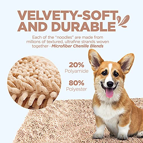 Chenilla de Microfibra Soggy de Perro Felpudo para Mojado Perro Patas, Grande 26 x 36 Pulgadas, Beige no Bone