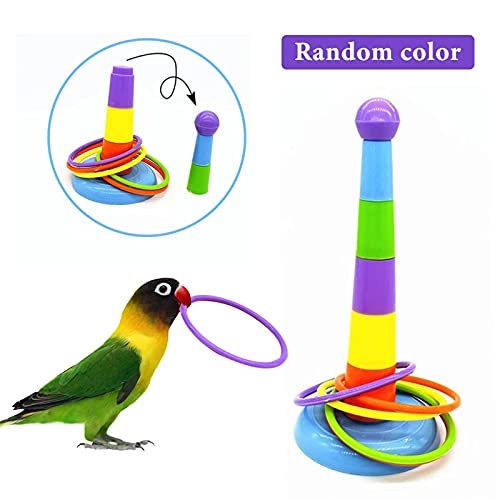 CHSEEO Set de 7 Juguetes de Entrenamiento de Aves Juguete de Rompecabezas de Bloques de Madera Entrenamiento de Loros Juegos de Loro Jugando de Pie para Loros, Periquitos, Conures, Cacatúas