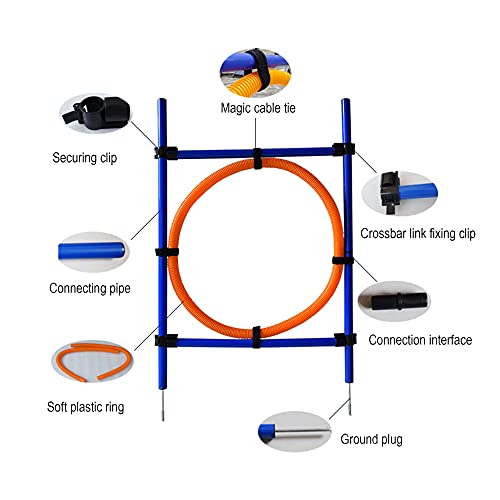 CHUANGRUN Equipos de Agilidad para Perros, Mascotas al Aire Libre Juegos Deportivos de Agilidad para Perros Equipo de Entrenamiento, Entrenamiento de Mascotas Anillo de Salto de Altura Ajustable
