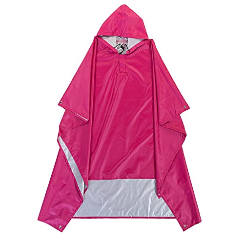 Chubasquero multifuncional tres en uno, unisex largo impermeable reutilizable poncho de lluvia con capucha senderismo pesca chaqueta de lluvia, 6