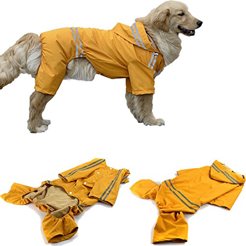 Chubasquero para perros y cachorros, impermeable para perros medianos y medianos, chaqueta impermeable con solapa - lluvia - boy - poncho de lluvia para golden retriever, labrador retriever, schnauzer