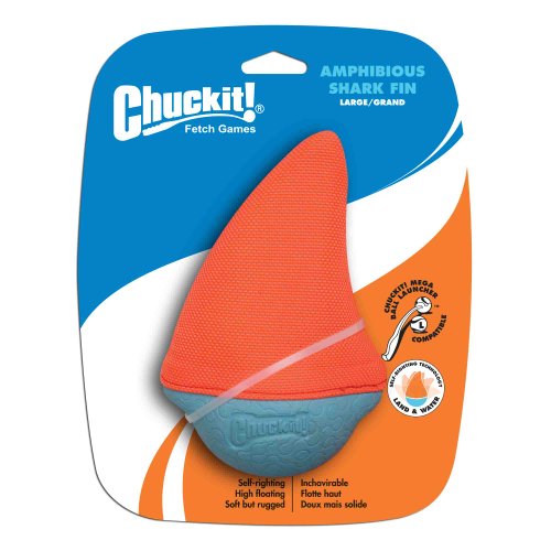 Chuckit! 185001 Amphibious Shark Fin Pelota Flotante para Perros, Compatible con el Lanzador, L