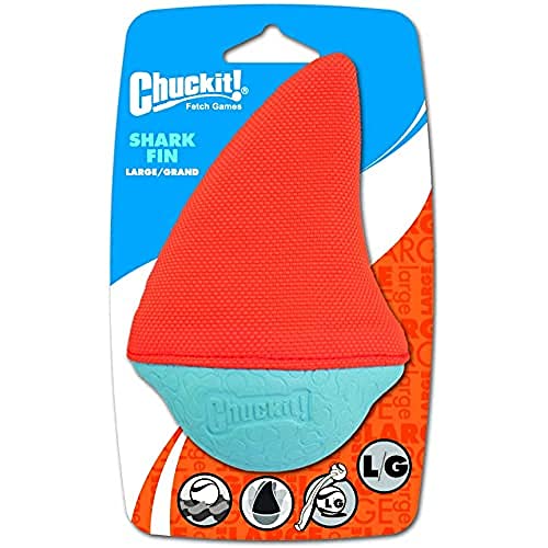 Chuckit! 185001 Amphibious Shark Fin Pelota Flotante para Perros, Compatible con el Lanzador, L