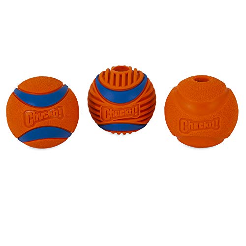 Chuckit! Fetch Medley Gen 3 Bolas de Goma para Perros, Ultra Ball, Bola de recuperación, Lanzador de Bolas Resistente, Compatible con Juguetes masticables, tamaño Mediano, Paquete de 3