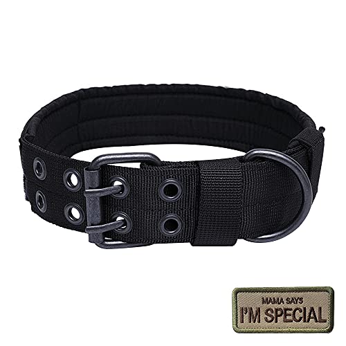 CJBIN Collares de Perro Nylon, Collar para Perro Perros Grandes Anti Desgaste Entrenamiento Táctico al Aire Libre, Collar Perro Ancho para Perros Medianos / Grandes, Cuello 75CM (XL)