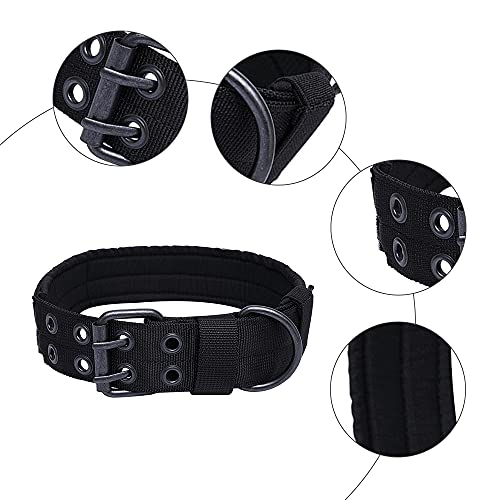 CJBIN Collares de Perro Nylon, Collar para Perro Perros Grandes Anti Desgaste Entrenamiento Táctico al Aire Libre, Collar Perro Ancho para Perros Medianos / Grandes, Cuello 75CM (XL)