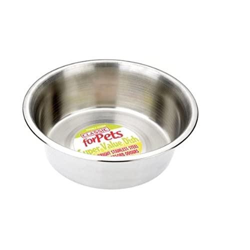 Classic Pet Products Classic Super Value - Plato de Acero Inoxidable, 2800 ml