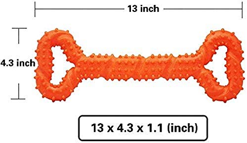 CMKJ - Juguete para perros agresivos para masticadores agresivos, juguete duradero para cambiar de dientes para perros enérgicos, medianos y grandes, color naranja