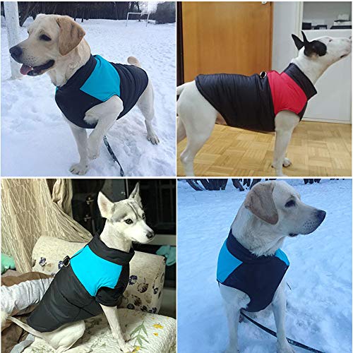 C/N Abrigos para Perros Impermeables con Agujero de arnés Abrigo Chaquetas de Invierno para Perros Grande Ropa para Perros cálida Impermeable para Clima frío Rojo