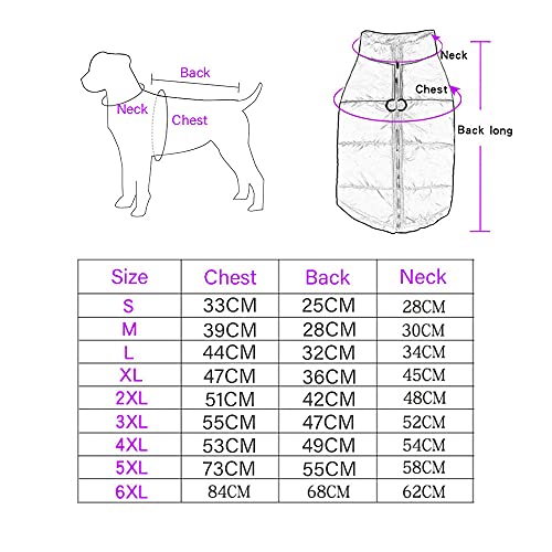 C/N Abrigos para Perros Impermeables con Agujero de arnés Abrigo Chaquetas de Invierno para Perros Grande Ropa para Perros cálida Impermeable para Clima frío Rojo