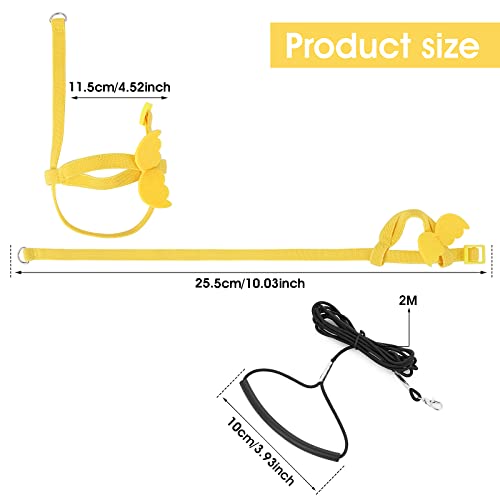 cobee Arnés y correa para pájaros loros Cuerda de entrenamiento de vuelo de loro ajustable para loros Cuerda de nailon para pájaros Kit de arnés y correa para pájaros Cuerda de entrenamiento(Amarillo)