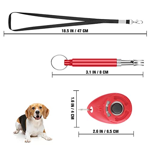 cobee Silbato de entrenamiento para perros y clicker, clicker profesional para entrenamiento de perros, detiene el ladrido, silbato para perro con cordón para entrenamiento de cachorros(rojo)