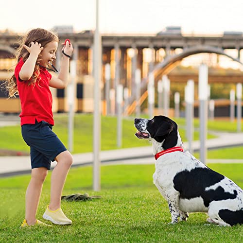 cobee Silbato de entrenamiento para perros y clicker, clicker profesional para entrenamiento de perros, detiene el ladrido, silbato para perro con cordón para entrenamiento de cachorros(rojo)