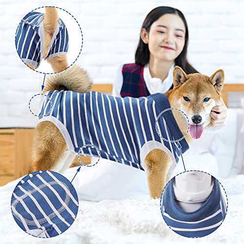 cobee Traje de recuperación para perros Protector de heridas abdominales para perros Traje de recuperación para perros Heridas después de la cirugía para perros pequeños y medianos (tamaño L)