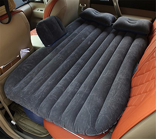 Coche de viaje grueso cama / coche cama inflable trasera / sedán común coche choque cama / adulto almohadilla de dormir, Flocado negro -1