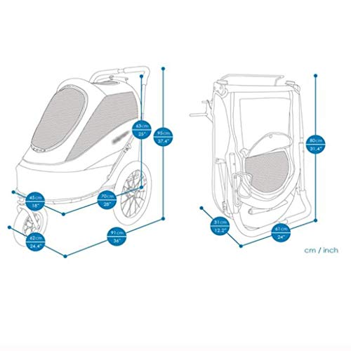 Cochecito Mascotas Perro cochecito cochecito del animal doméstico Calidad Mediana Grande del perro casero del cochecito plegable desmontable lavable Cesta remolque de bicicleta persona del perro Pet T