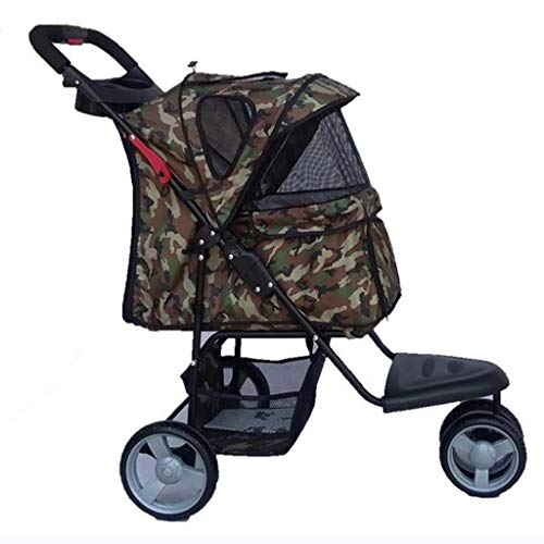 Cochecito para Perros Carro para Mascotas Cochecito de mascotas para perros pequeños 3 ruedas jaula cochecito recorrido portátil portátil paseando carrito para perros gatos ( Color : Multi-colored )