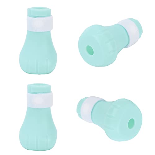 COHU Bota de Silicona para Gatos, tamaño Ajustable Silicona antiarañazos Seguro 4 Piezas Zapatos de baño para Gatos para bañarse para uñas Dar inyecciones para Gatitos Gatos para Mascotas(Green)