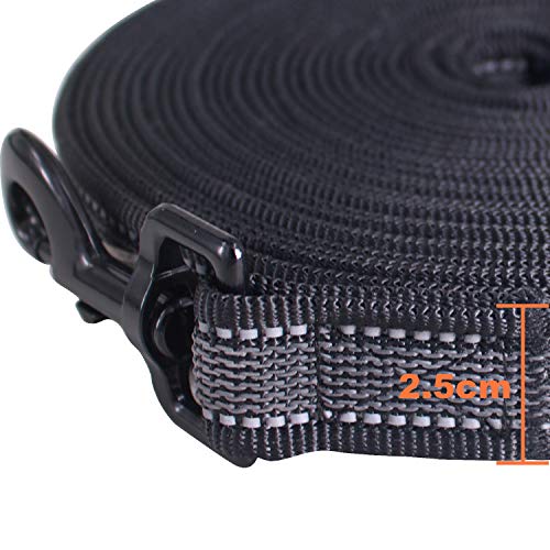 Cokomono Correa de Adiestramiento para Perros, Correa Perro Larga, Cuerda para Perros Manos Libres, Correa Resistente Fuerte para Camping Paseo, 5m Negro