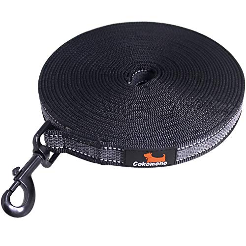 Cokomono Correa de Adiestramiento para Perros, Correa Perro Larga, Cuerda para Perros Manos Libres, Correa Resistente Fuerte para Camping Paseo, 5m Negro