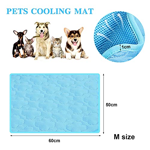 Colchon Mascotas para Verano,60*50cm Alfombrilla Refrigerante Perros/Gatos,Enfriamiento para Camas de Mascotas,Plegable,Resistente a la Rotura,Ideal para Mantener a Las Mascotas Frescas (M)